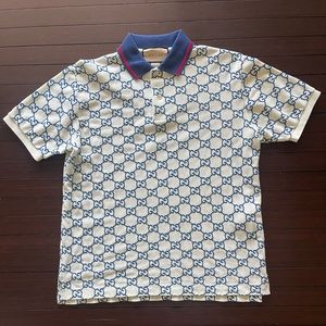 Authentic Mens Gucci GG Stretch Cotton Polo Size US (Small)